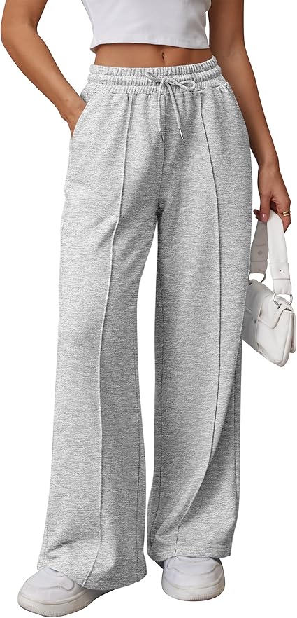 Womens Wide Leg Sweatpants High Waisted Baggy Pants 6