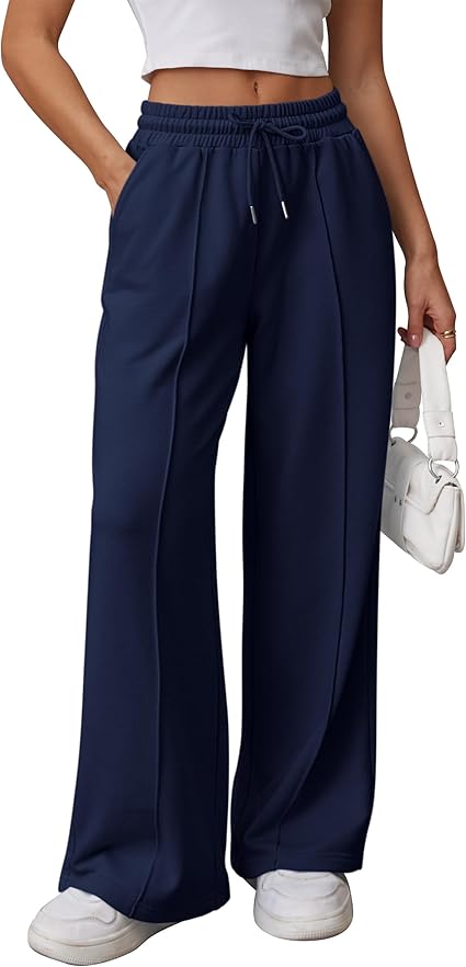 Womens Wide Leg Sweatpants High Waisted Baggy Pants 9
