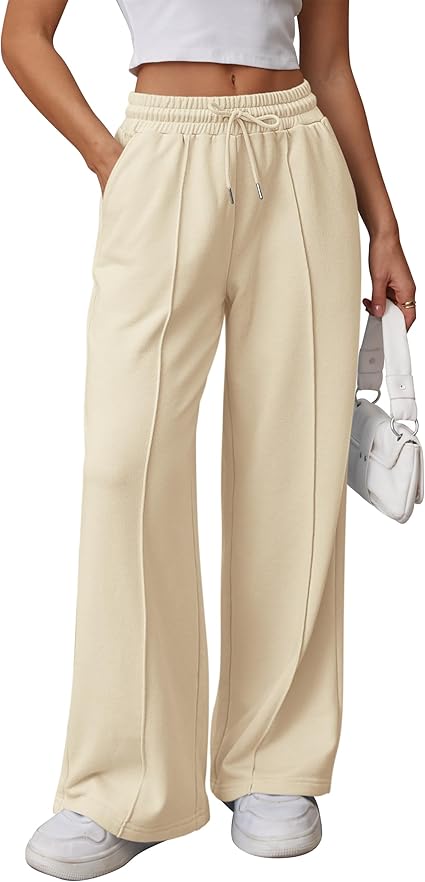 Womens Wide Leg Sweatpants High Waisted Baggy Pants 1