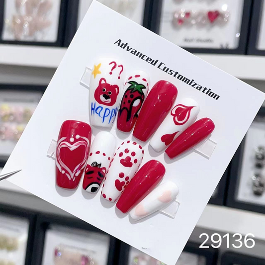 29136#Handpainted Strawberry Bear