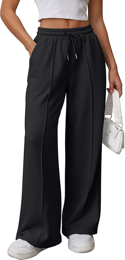 Womens Wide Leg Sweatpants High Waisted Baggy Pants 2