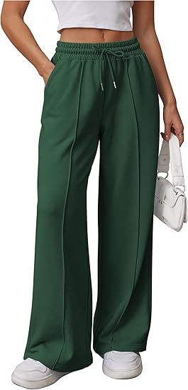 Womens Wide Leg Sweatpants High Waisted Baggy Pants 4