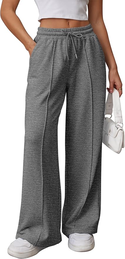 Womens Wide Leg Sweatpants High Waisted Baggy Pants 5