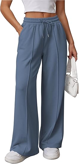 Womens Wide Leg Sweatpants High Waisted Baggy Pants 7